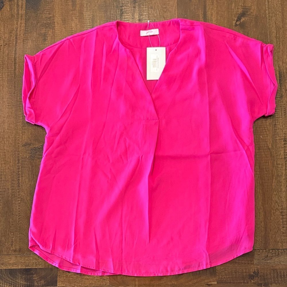 Jess Lea Neon Pink Lined Blouse